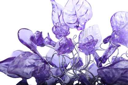 Purple pendant lighting with flowers and leaves a unique lighting