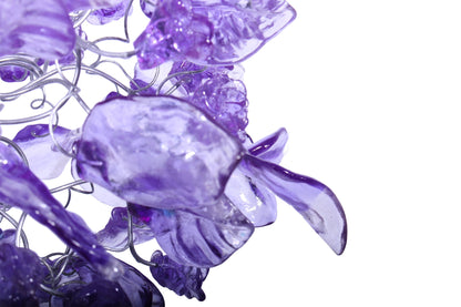 Purple pendant lighting with flowers and leaves a unique lighting