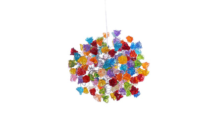 Ceiling Light Fixture with Rainbow color roses Pendent Light for hall, bathroom or bedroom.