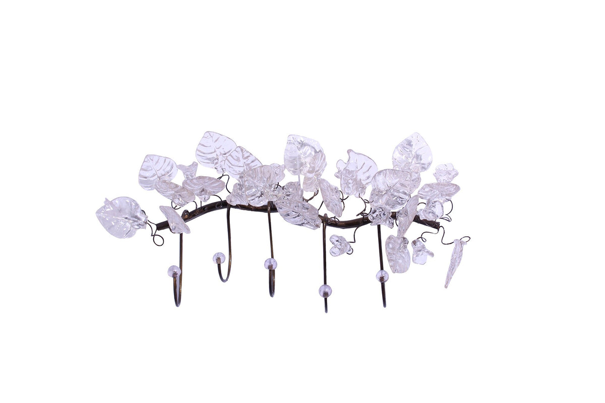 Handmade Resin Flower Wall Hooks: Bronze Metal Towel Hanger