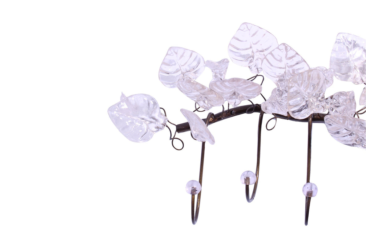 Handmade Resin Flower Wall Hooks: Bronze Metal Towel Hanger