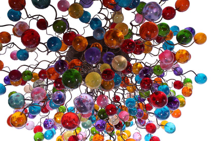 Large Flush mount Ceiling light with multicolored bubbles