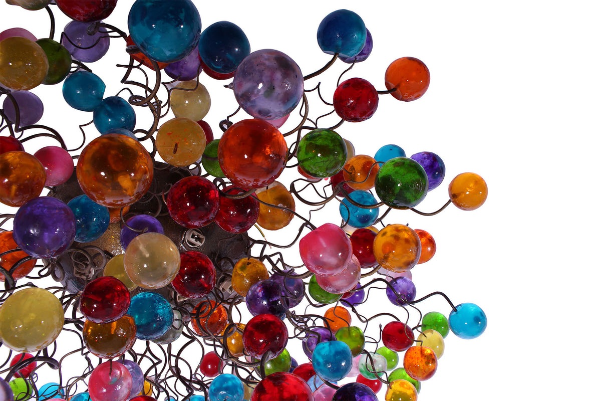 Large Flush mount Ceiling light with multicolored bubbles