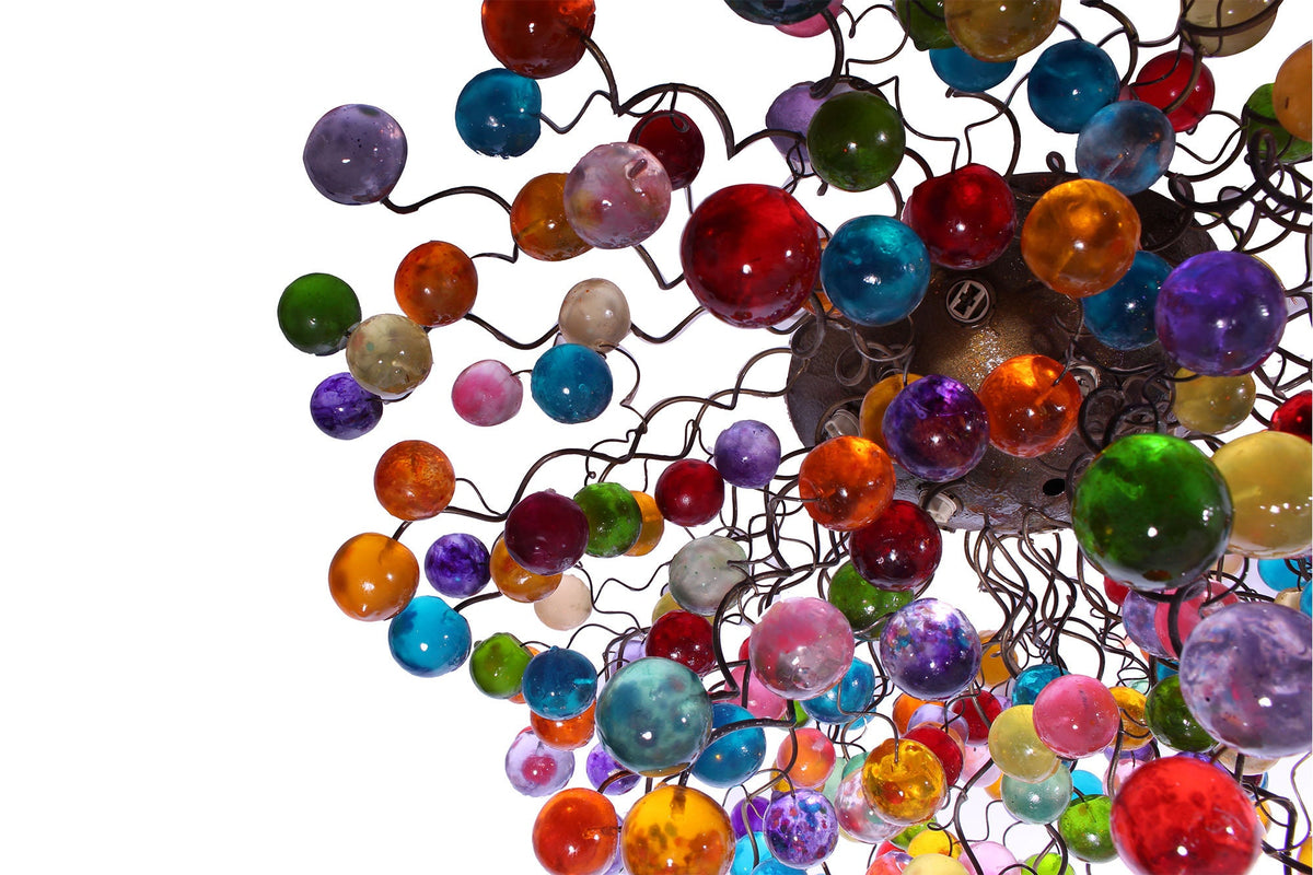 Large Flush mount Ceiling light with multicolored bubbles