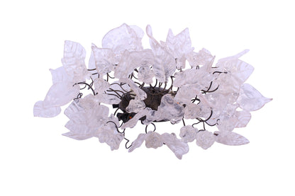 Bronze Sconce With Whimsical Resin Leaves In White & Clear