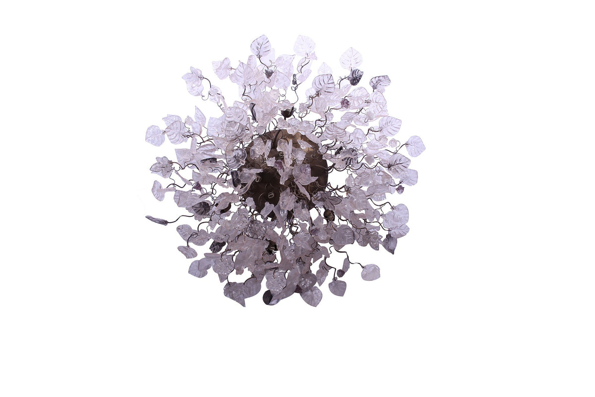 30 inch Flush Mount Ceiling Light: Resin Flowers Leaves G9 LED Kitchen Living Dining Room Bronze