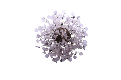 30 inch Flush Mount Ceiling Light: Resin Flowers Leaves G9 LED Kitchen Living Dining Room Bronze