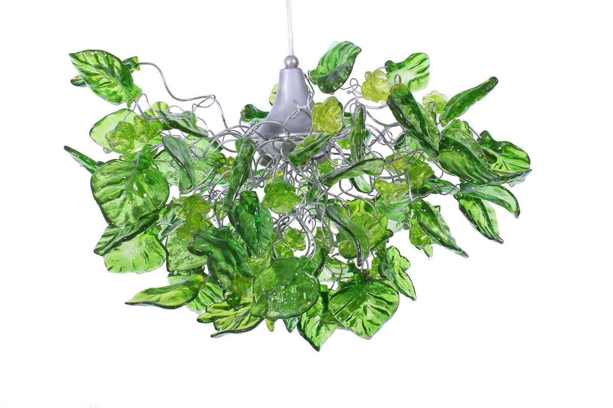 Lighting hanging chandeliers with green flowers and leaves, for Dining Room, hall or bedroom.