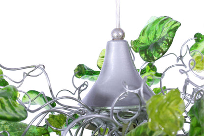 Lighting hanging chandeliers with green flowers and leaves, for Dining Room, hall or bedroom.
