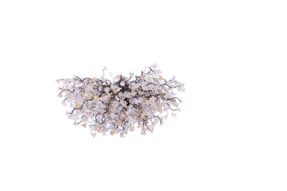 Modern Ceiling Floral Chandelier: Large Clear Gold Resin Flower Dining Room Pendant Lighting