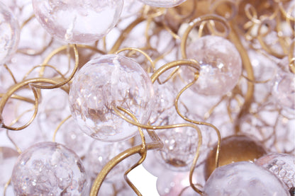 Large Modern Chandelier: Clear Resin Bubble Hanging Globe Light 30 inch