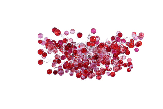 Modern Hanging oval chandeliers with red and pink bubbless for Dining Room, or living room - elegant lighting