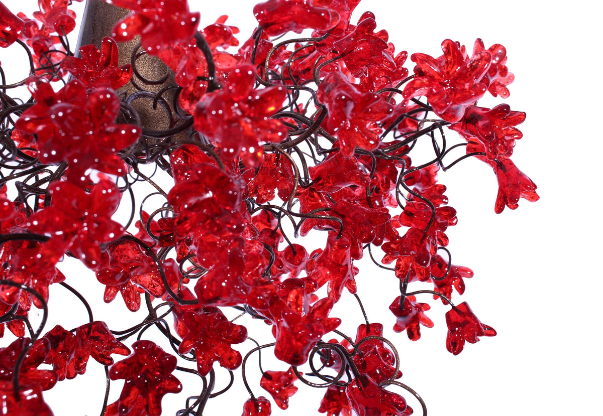 Unique Lighting hanging chandeliers with Red jumping flower for bedroom or living room.