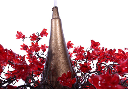 Unique Lighting hanging chandeliers with Red jumping flower for bedroom or living room.