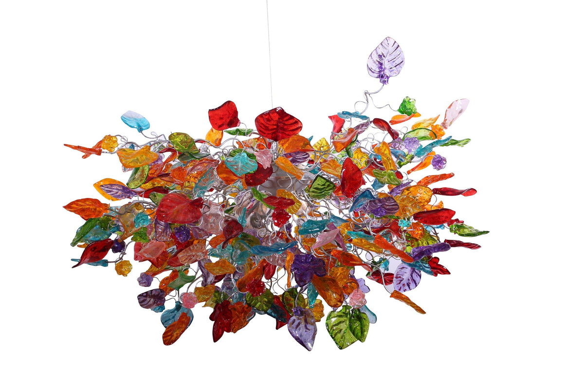 Hanging chandeliers - Light Fixtures Colorful flowers & leaves for Dining Room or living room.