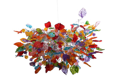 Hanging chandeliers - Light Fixtures Colorful flowers & leaves for Dining Room or living room.