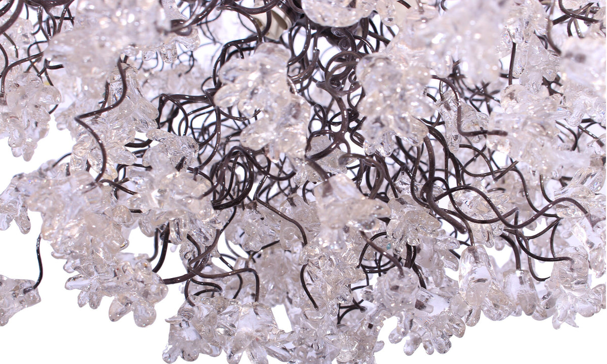 Modern Flower Chandelier: Transparent Resin Floral Light Fixture