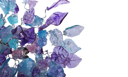 Modern Wall Sconce light with teal and lavender color flowers and leaves for hall living room, toilet