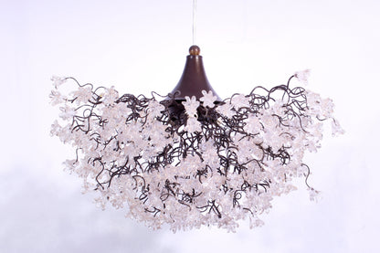 Ceiling lamp, hanging light, chandelier with Transparent clear jumping flowers for living room, Dining Room light.light fixture
