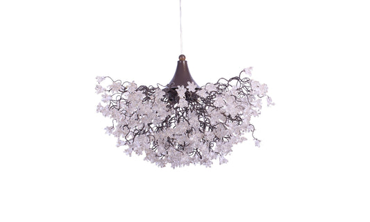 Modern Flower Chandelier: Transparent Resin Floral Light Fixture