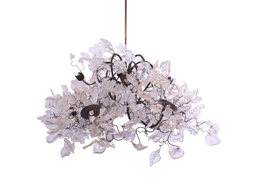 Floral Chandelier: Resin Flowers & Leaves, Dining Room Lighting