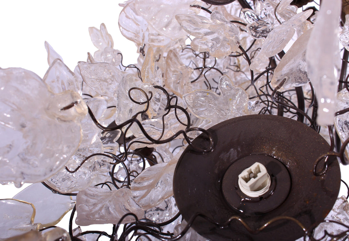 Floral Chandelier: Resin Flowers & Leaves, Dining Room Lighting