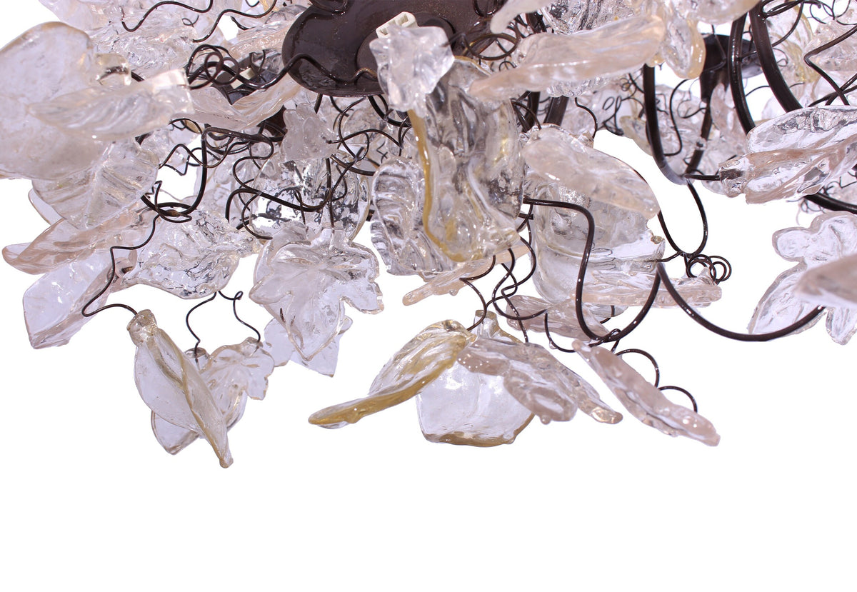 Floral Chandelier: Resin Flowers & Leaves, Dining Room Lighting