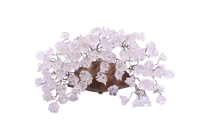 Clear Flower Wall Sconce Lighting: Bronze Plate Polyester Lamp
