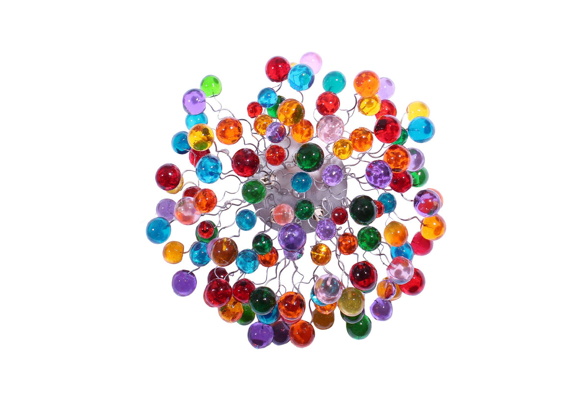 Colorful Flush Mount Ceiling Light: Metal Wire Fixture Resin Bubble Lamp