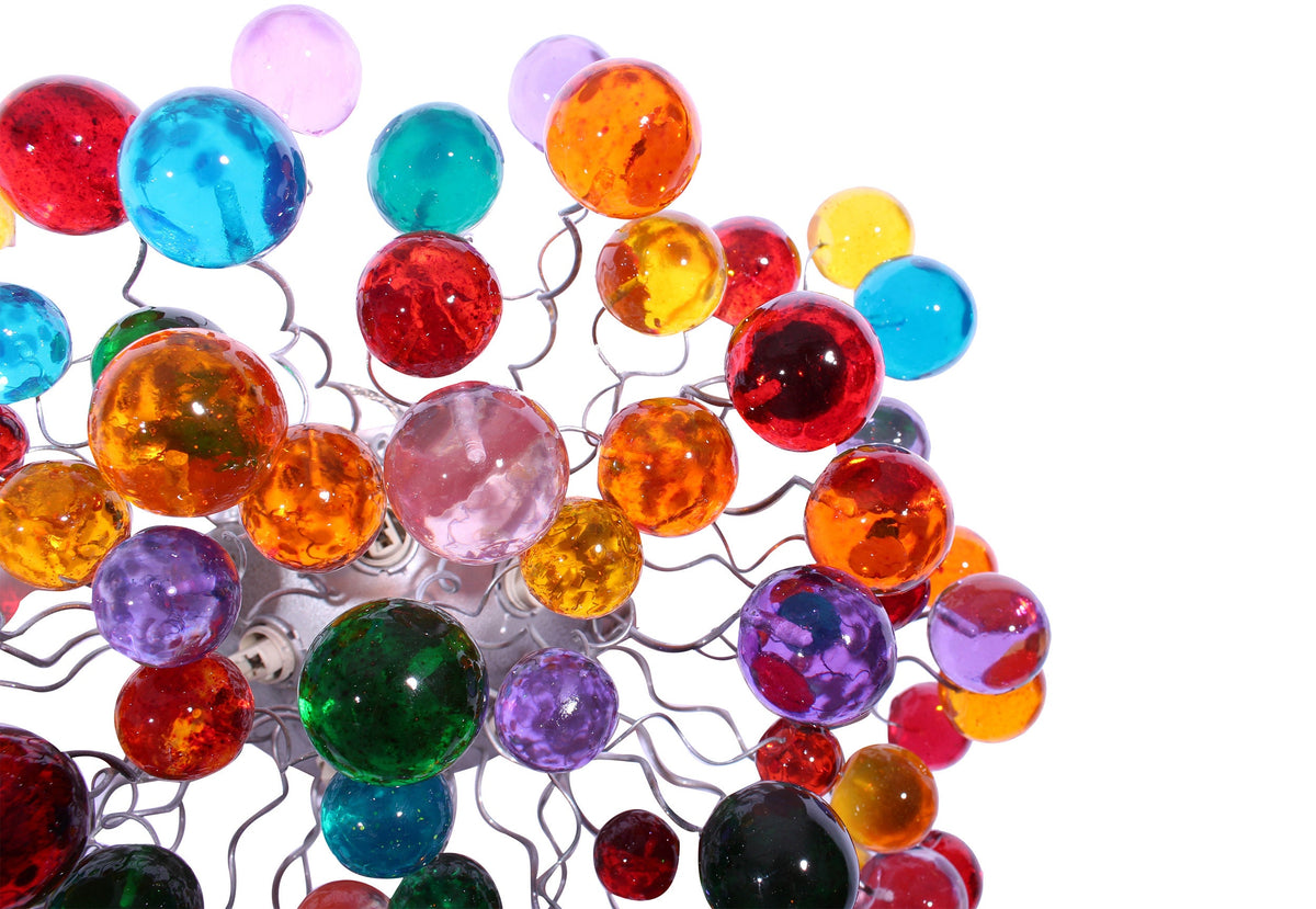 Colorful Flush Mount Ceiling Light: Metal Wire Fixture Resin Bubble Lamp