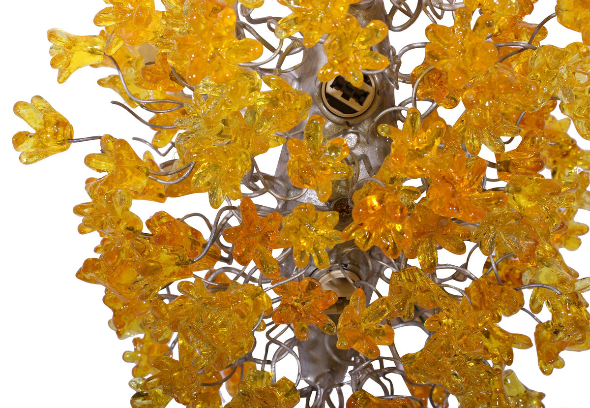 Modern wall sconce with yellow flowers for hall living room, toilet