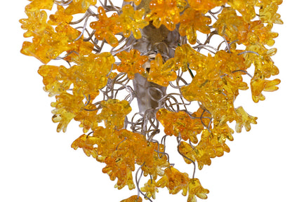 Modern wall sconce with yellow flowers for hall living room, toilet