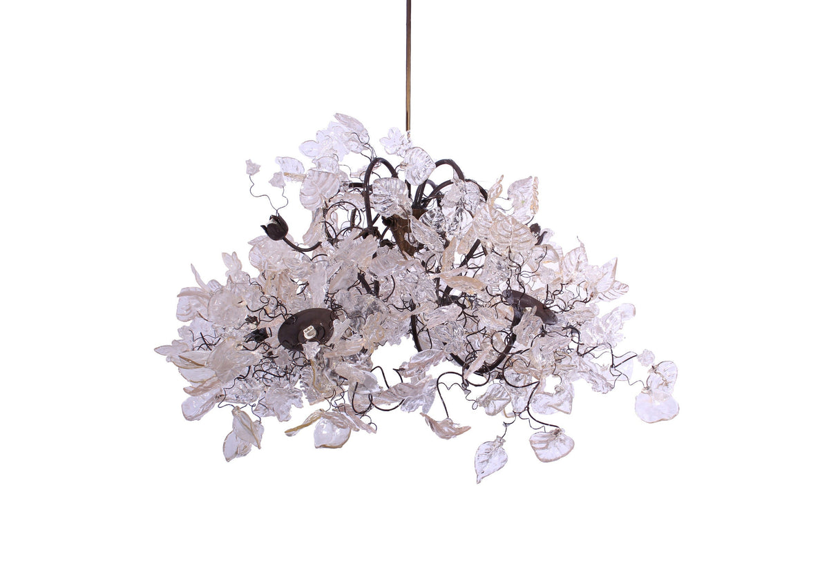 Floral Chandelier: Resin Flowers & Leaves, Dining Room Lighting