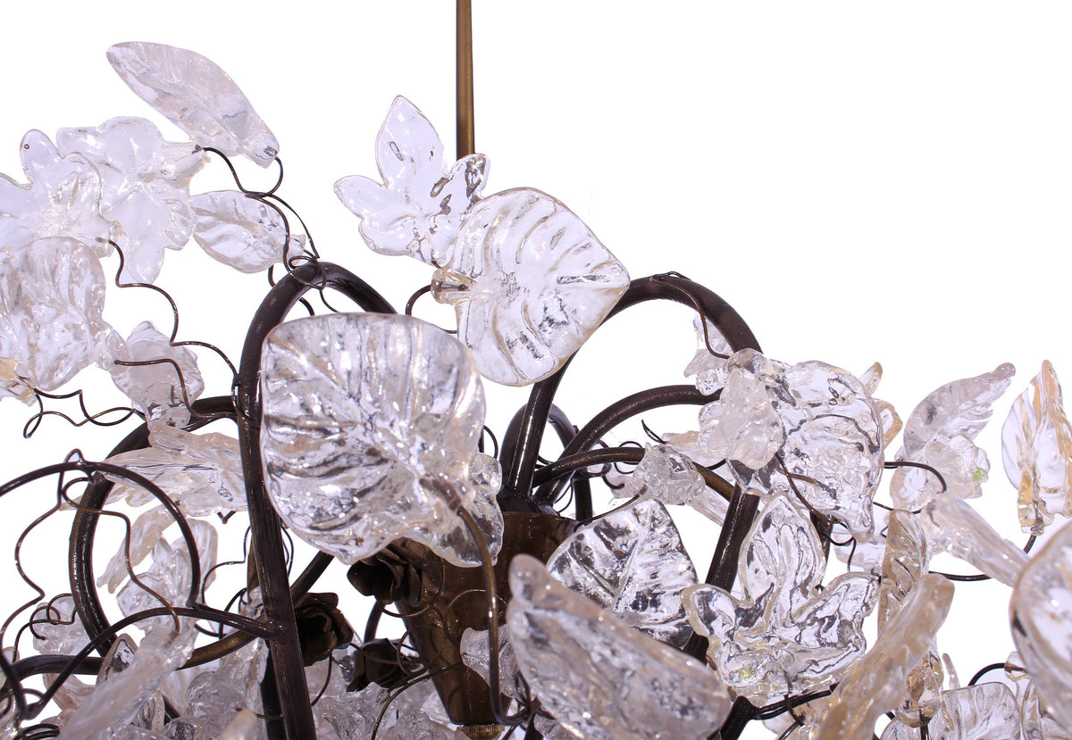 Floral Chandelier: Resin Flowers & Leaves, Dining Room Lighting