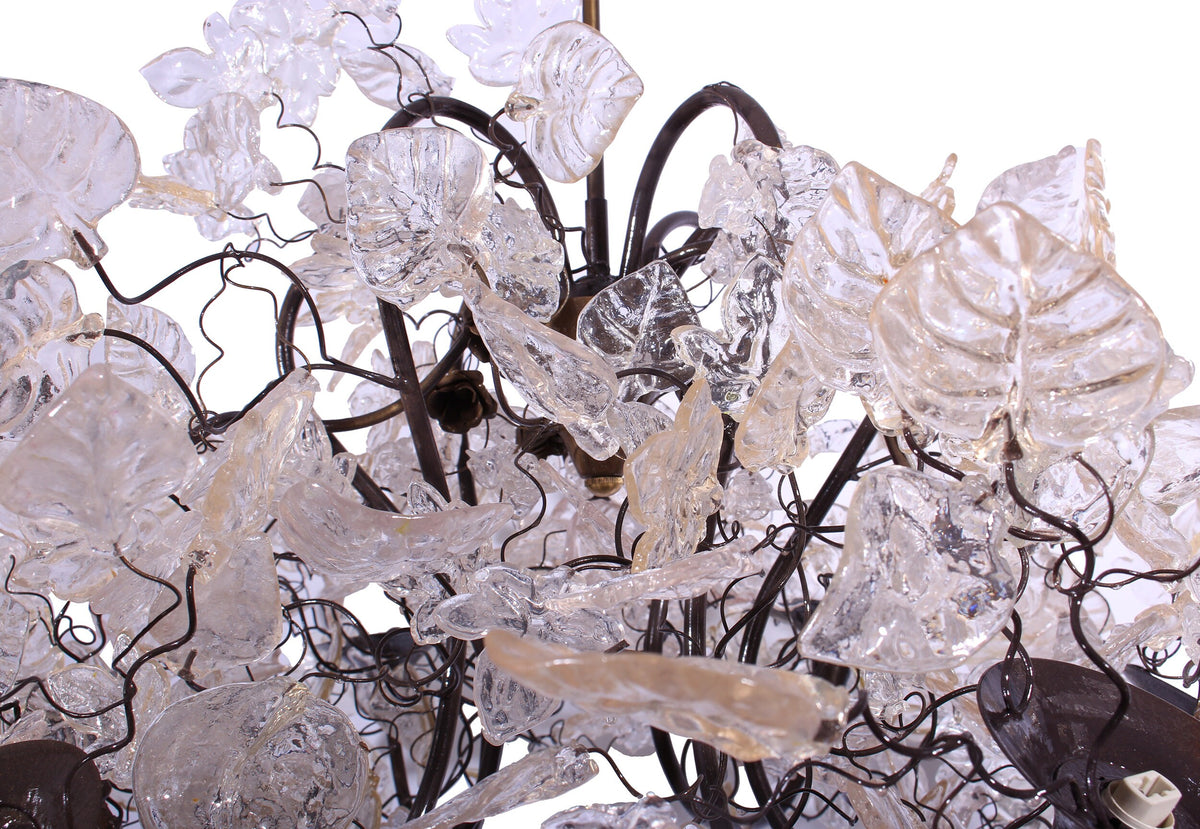 Floral Chandelier: Resin Flowers & Leaves, Dining Room Lighting
