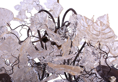 Floral Chandelier: Resin Flowers & Leaves, Dining Room Lighting