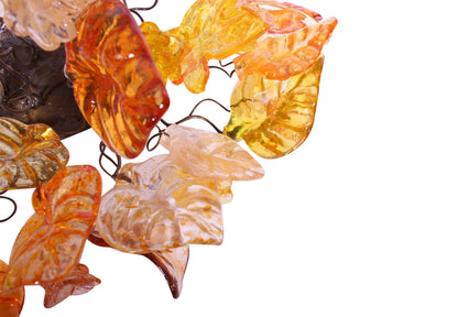 Flush mount ceiling lighting with Warm color flowers and leaves
