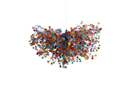 Mesmerizing Large Modern Chandelier with Rainbow Flowers, Artistic Hanging Pendant Light for Dining Room and Living Room
