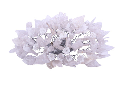 Silver Sconce With Whimsical Resin Leaves In clear and white color.