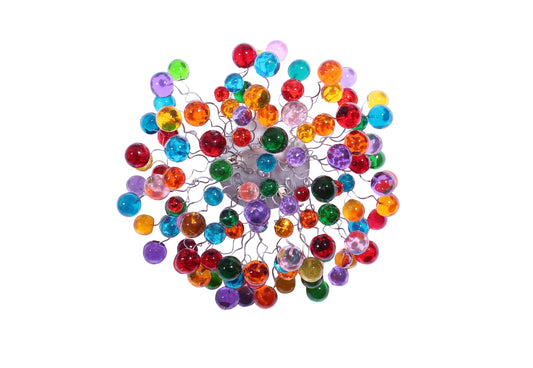 Ceiling lighting Flush mount with multicolored bubbles for bathroom, hall entrance or room.