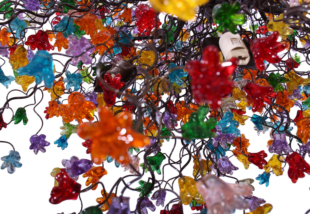 Mesmerizing Large Modern Chandelier with Rainbow Flowers, Artistic Hanging Pendant Light for Dining Room and Living Room