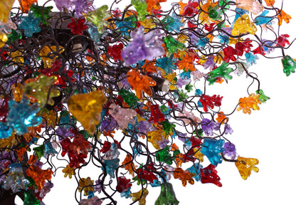 Mesmerizing Large Modern Chandelier with Rainbow Flowers, Artistic Hanging Pendant Light for Dining Room and Living Room