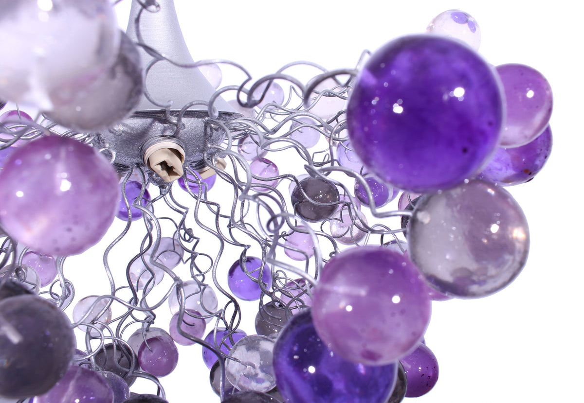 Purple bubbles chandelier, Lighting for children room or dining room.