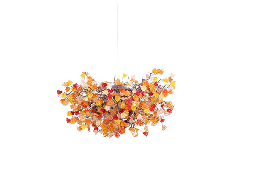 Hanging chandeliers with autumn color flowers and leaves for Dining Room, bedroom or living room.
