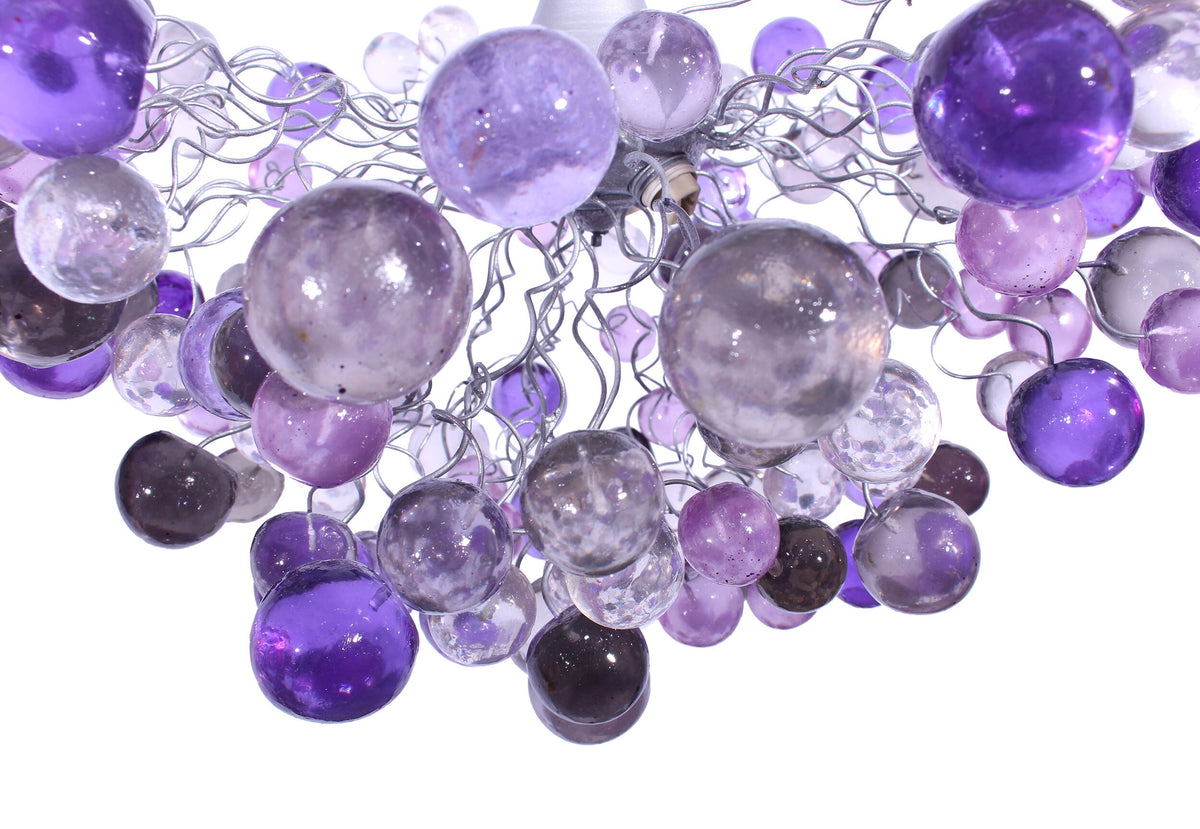 Purple bubbles chandelier, Lighting for children room or dining room.