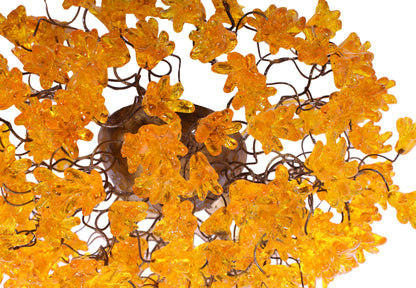 Yellow Flower Flush Mount Light, Handcrafted Resin Ceiling Fixture
