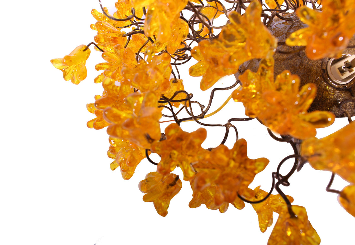 Yellow Flower Flush Mount Light, Handcrafted Resin Ceiling Fixture