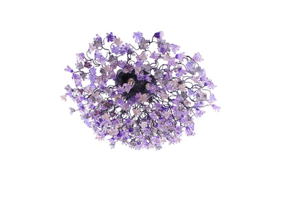 Flush mount lighting, ceiling mount light fixture with purple and gray jumping flowers , elegant sconces for ceiling or wall