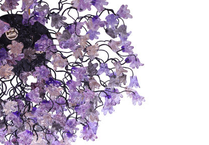 Flush mount lighting, ceiling mount light fixture with purple and gray jumping flowers , elegant sconces for ceiling or wall