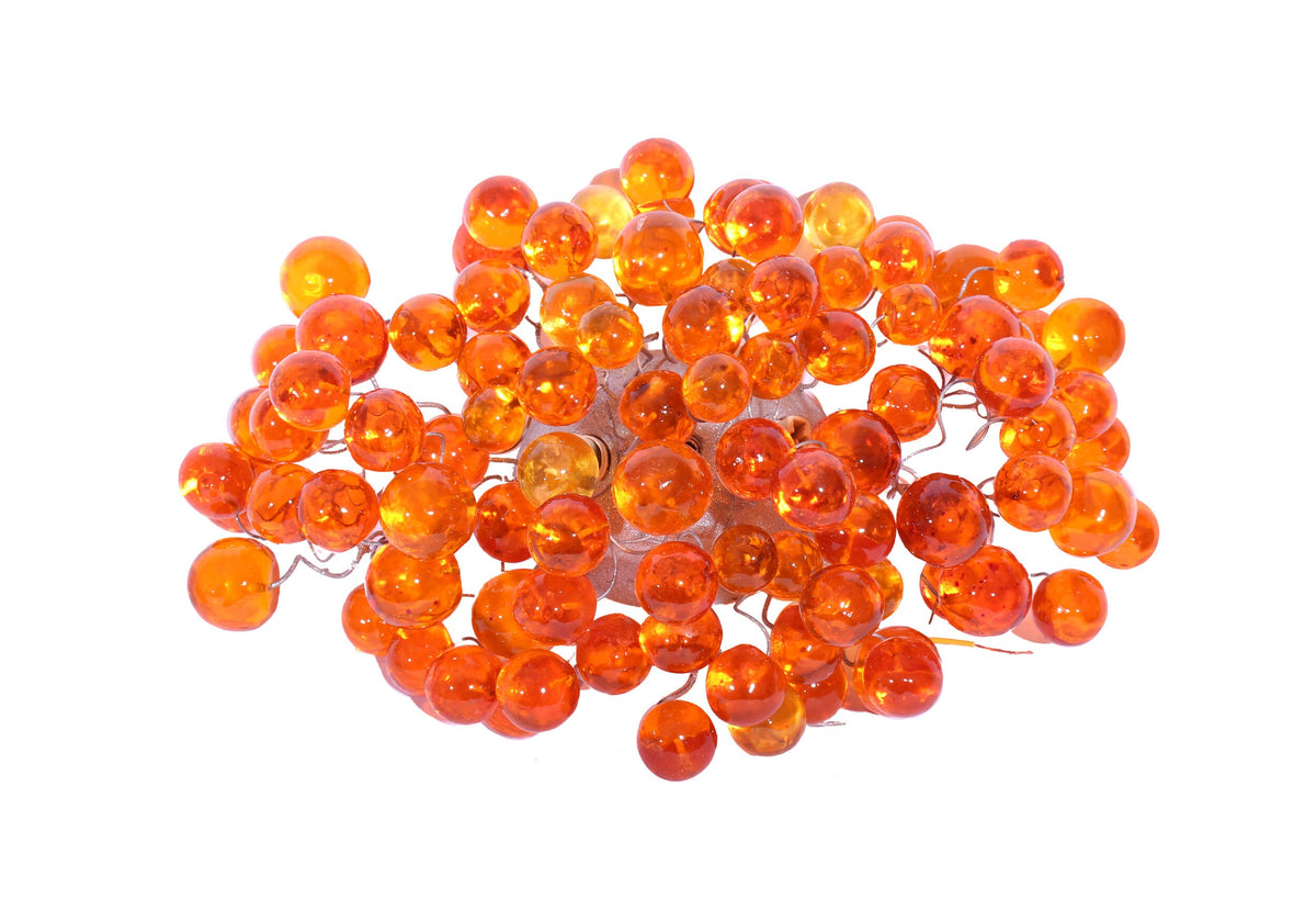 Wall sconce light with Transparent orange bubbles, up and down light for rooms, dinning room.